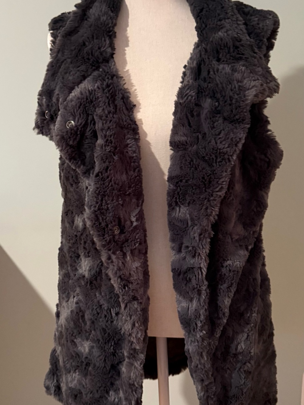 dylan Black Faux Fur Sleeveless Vest